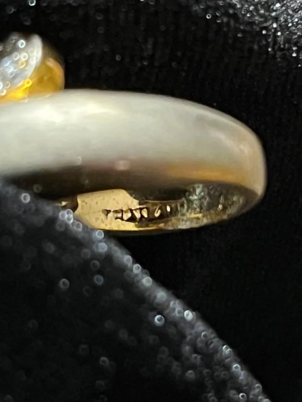 Statement Gold Tone Pale Pink Cocktail Ring, Fair Vintage Condition, Sz 6.5